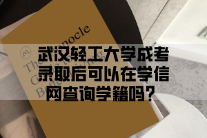 武汉轻工大学成考录取后可以在学信网查询学籍吗？