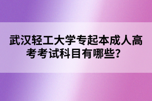 武汉轻工大学专起本成人高考考试科目有哪些？